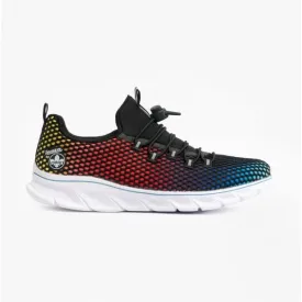 54064-90 Ladies Textile Lace-Up Trainers Multi