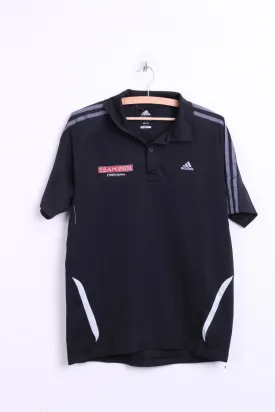 Adidas Mens M Polo Shirt Black Top Team Sportia Simrishamn