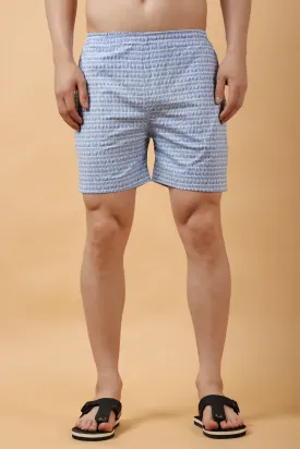 Aruba Blue Poplin Lycra Shorts