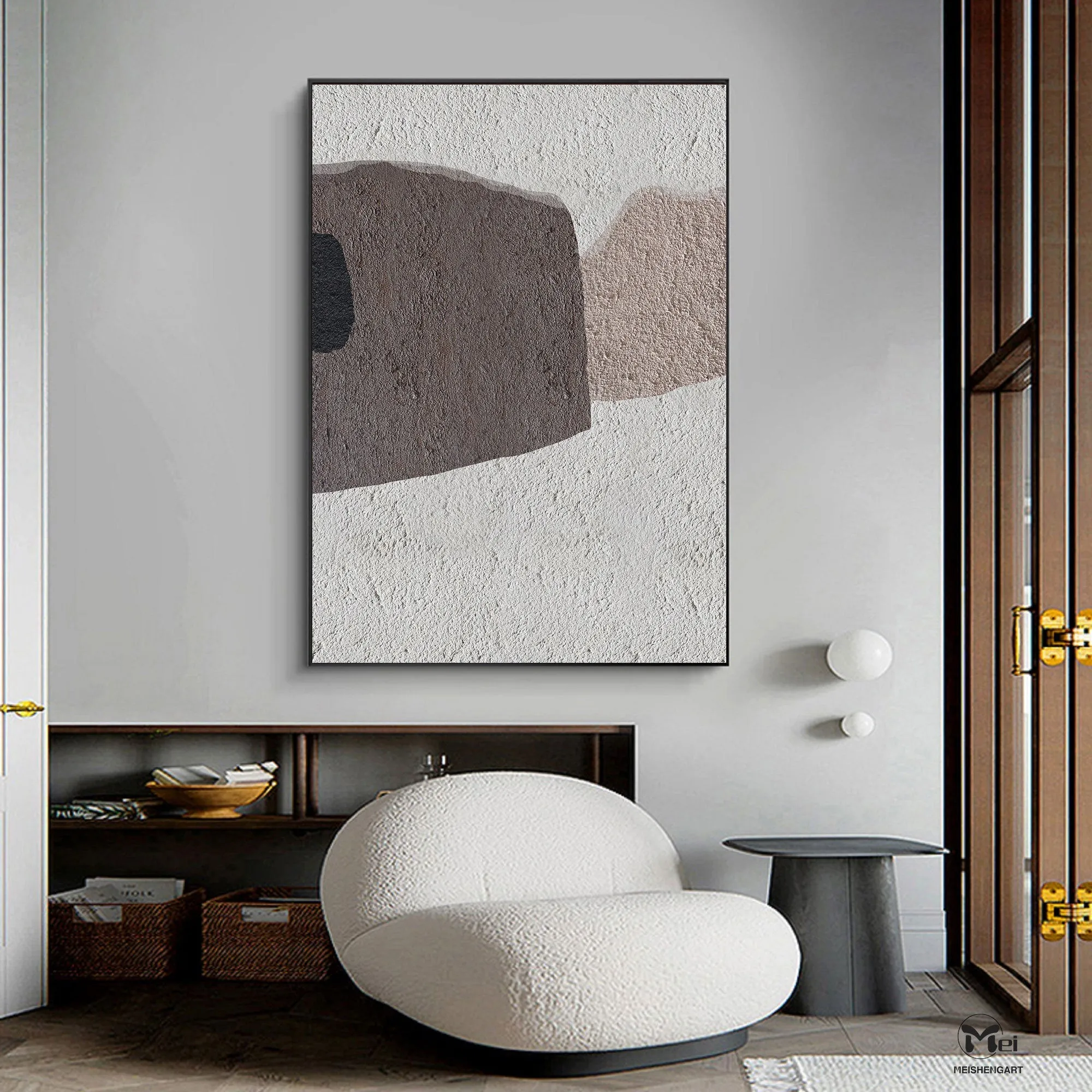 Beige Abstract Painting Minimalist Art Nordic Painting Ap122