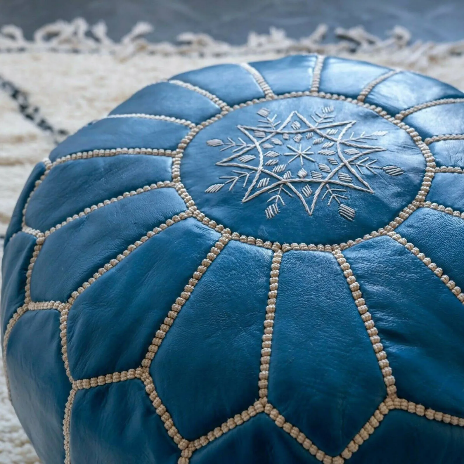 BLUE ROYAL POUF