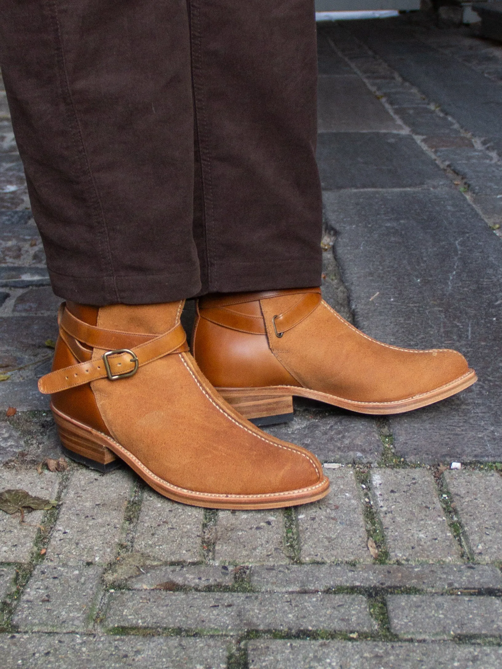 Bright Shoemakers, Jodhpur Boot, Camel Rough-Out/ Pull-Up