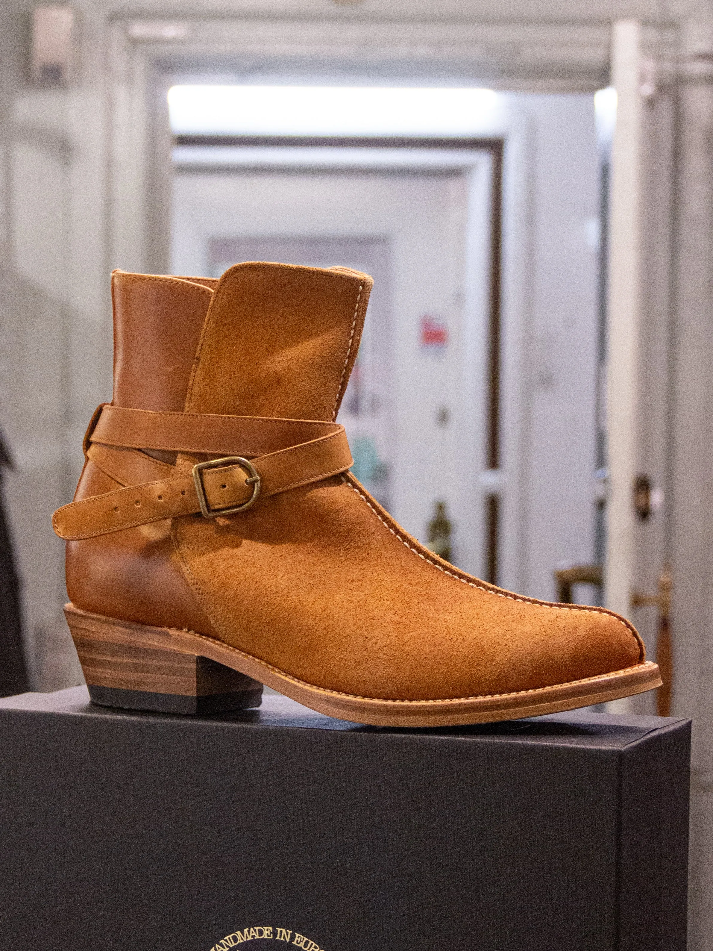 Bright Shoemakers, Jodhpur Boot, Camel Rough-Out/ Pull-Up