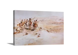 Buffalo Hunt #3 | Charles Russell Masters Classic Art in Gallery Wrapped Canvas | Various Sizes