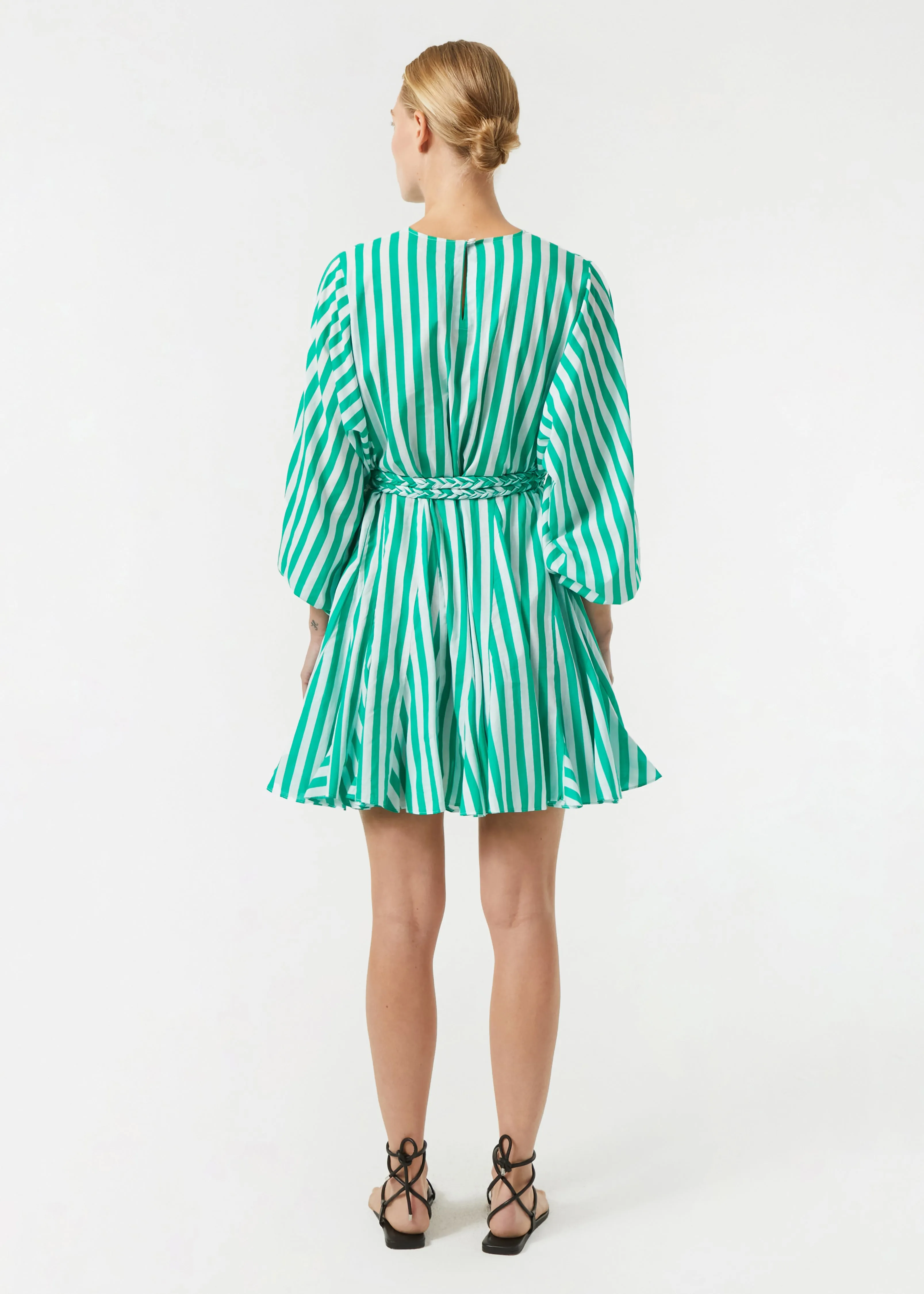 Ella Dress | Green Curacao Stripe