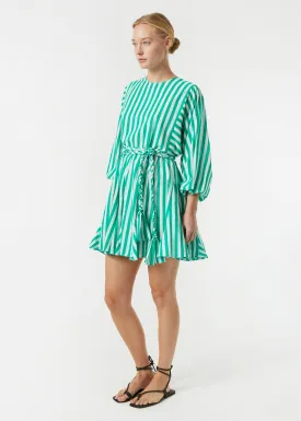 Ella Dress | Green Curacao Stripe