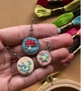 Embroidered Earrings - Beginner DIY Craft Kit