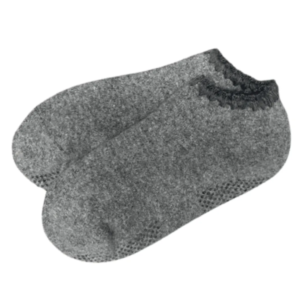 Handcrafted Slipper Socks | Silky Angora with Grips | Large