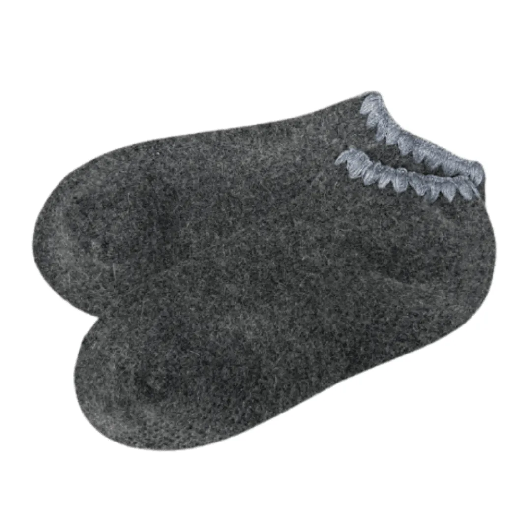 Handcrafted Slipper Socks | Silky Angora with Grips | Large