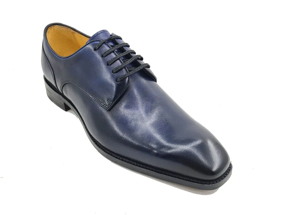 Leather Sole Plain Toe Burnished Blucher