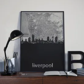 Liverpool Map Custom Printing, Home Decor, Wall Hanging, Custom Canvas, Britain Liverpool Map Art