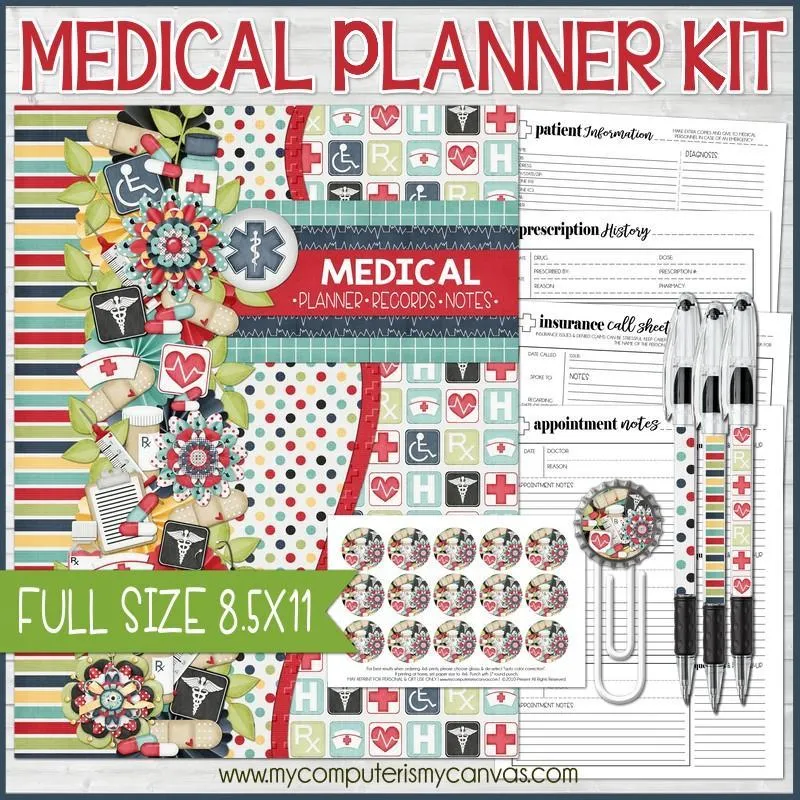 Medical Planner Kit {FULL SIZE; UNDATED} PRINTABLE