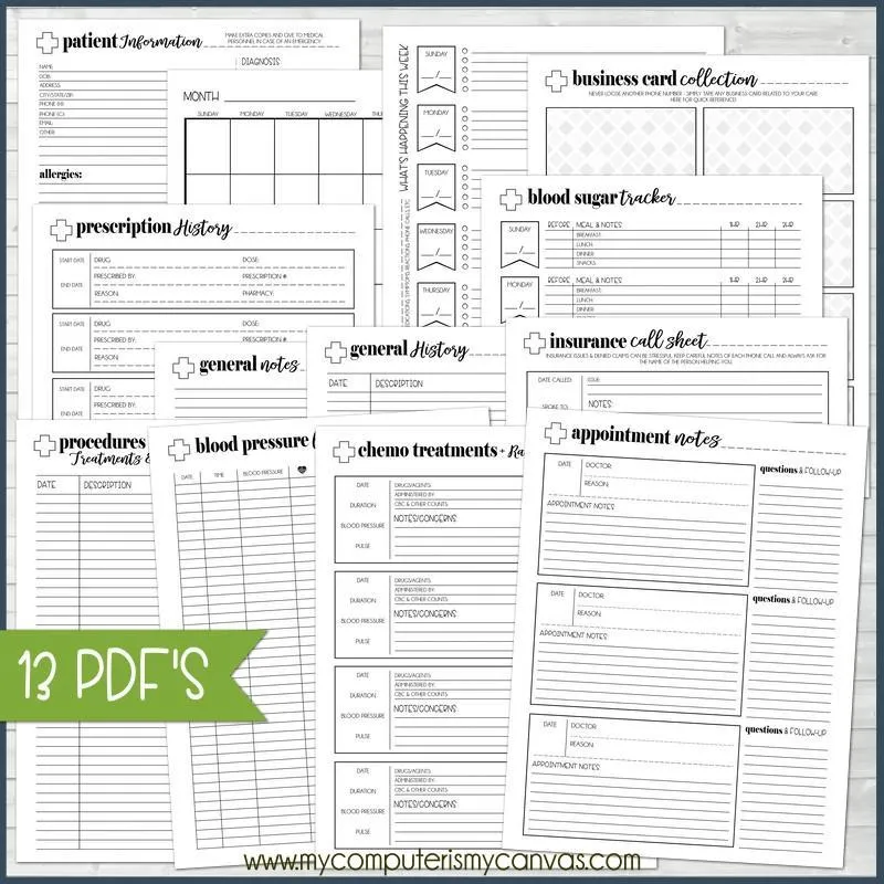 Medical Planner Kit {FULL SIZE; UNDATED} PRINTABLE