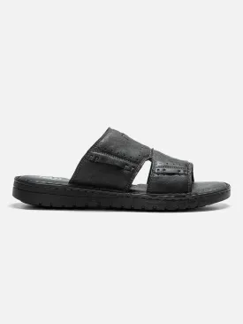 Men's Black Casual Slip On Sandal (ID4067)