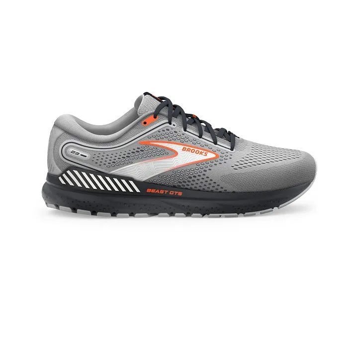 Mens Brooks Running Beast GTS 23 in Grey/Scarlet/Ebony