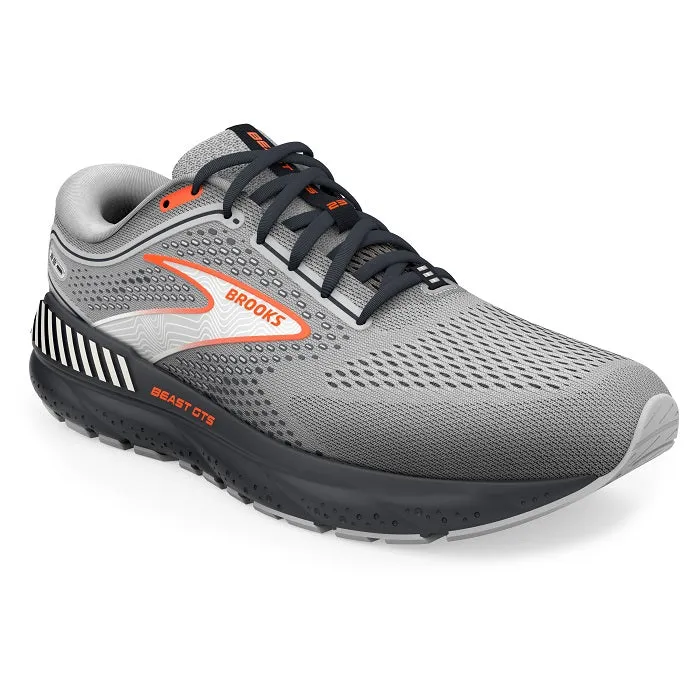 Mens Brooks Running Beast GTS 23 in Grey/Scarlet/Ebony