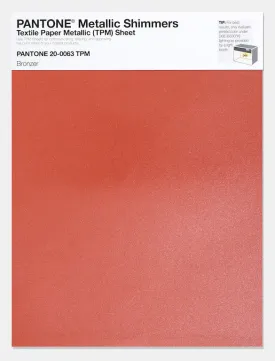 Pantone Metallic Shimmers Textile Paper Metallic Sheet 20-0063 Bronzer