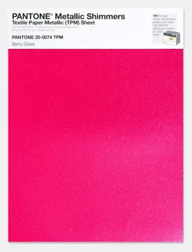 Pantone Metallic Shimmers Textile Paper Metallic Sheet 20-0074 Berry Gloss