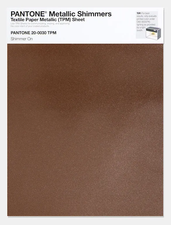 Pantone Metallic Shimmers Textile Paper Metallic (TPM) Sheet 20-0030 Shimmer On