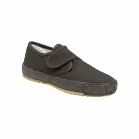 Plimsolls Black Strap Canvas Girls/Boys Pumps Flat Size 6-13/1-5 School PE New