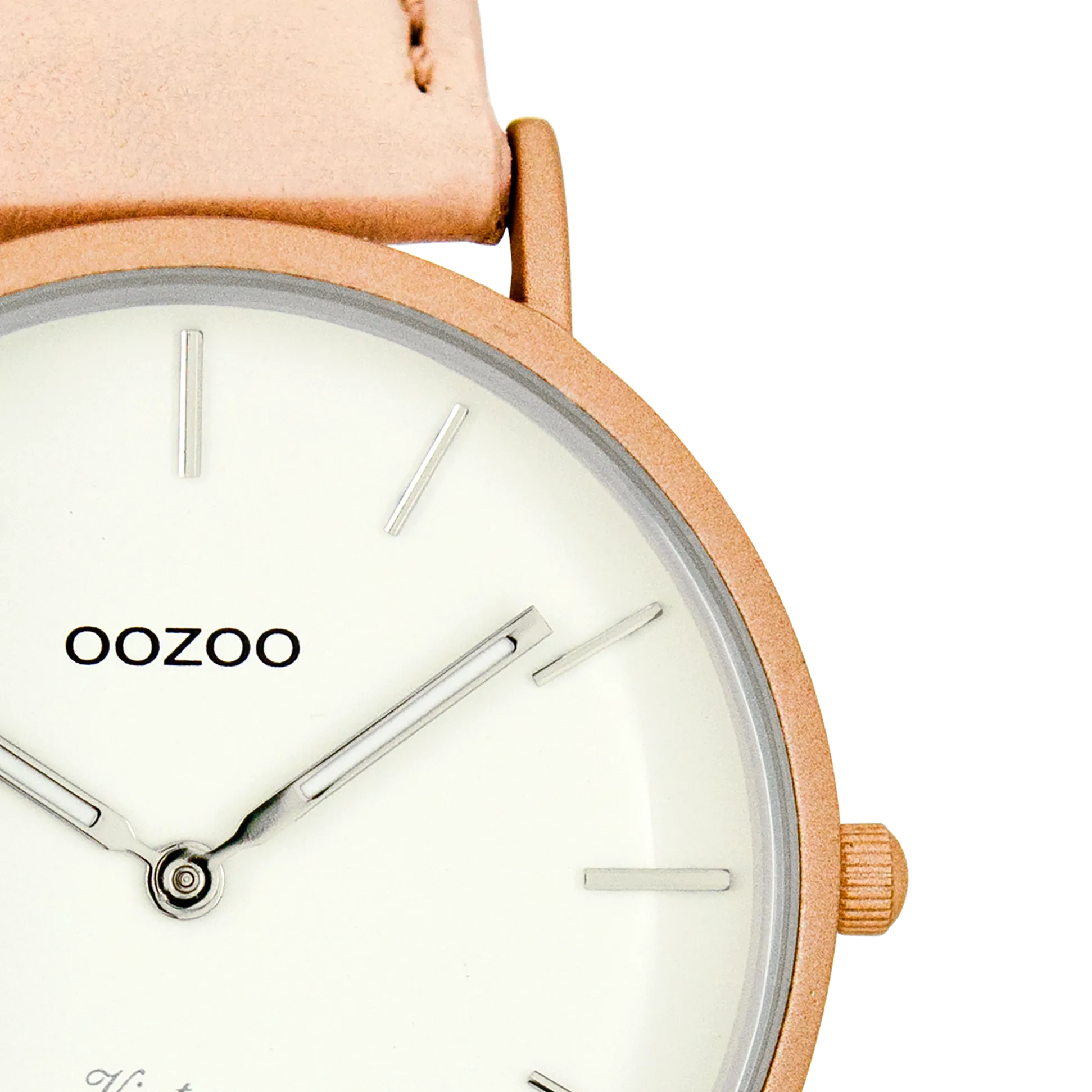 Powder pink  watch with powder pink leather strap