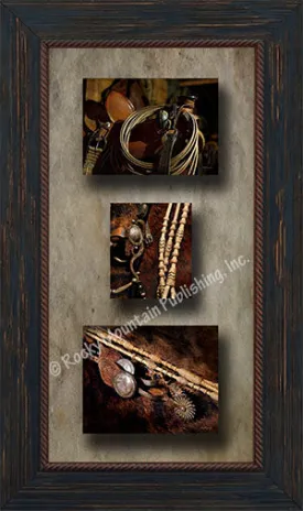 "Bridle & Reins" Western Framed Canvas Triple Print