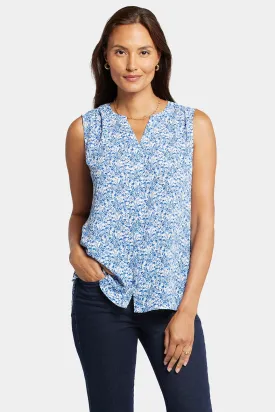 Sleeveless Pintuck Blouse Bloemenprint | Olenia