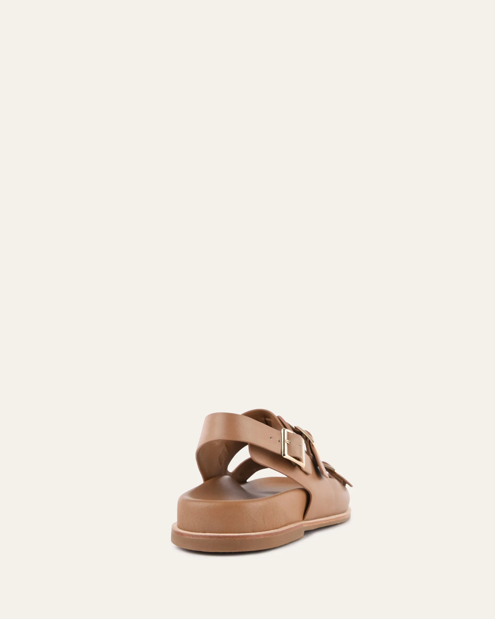 VERONA FLAT SANDALS TAN LEATHER