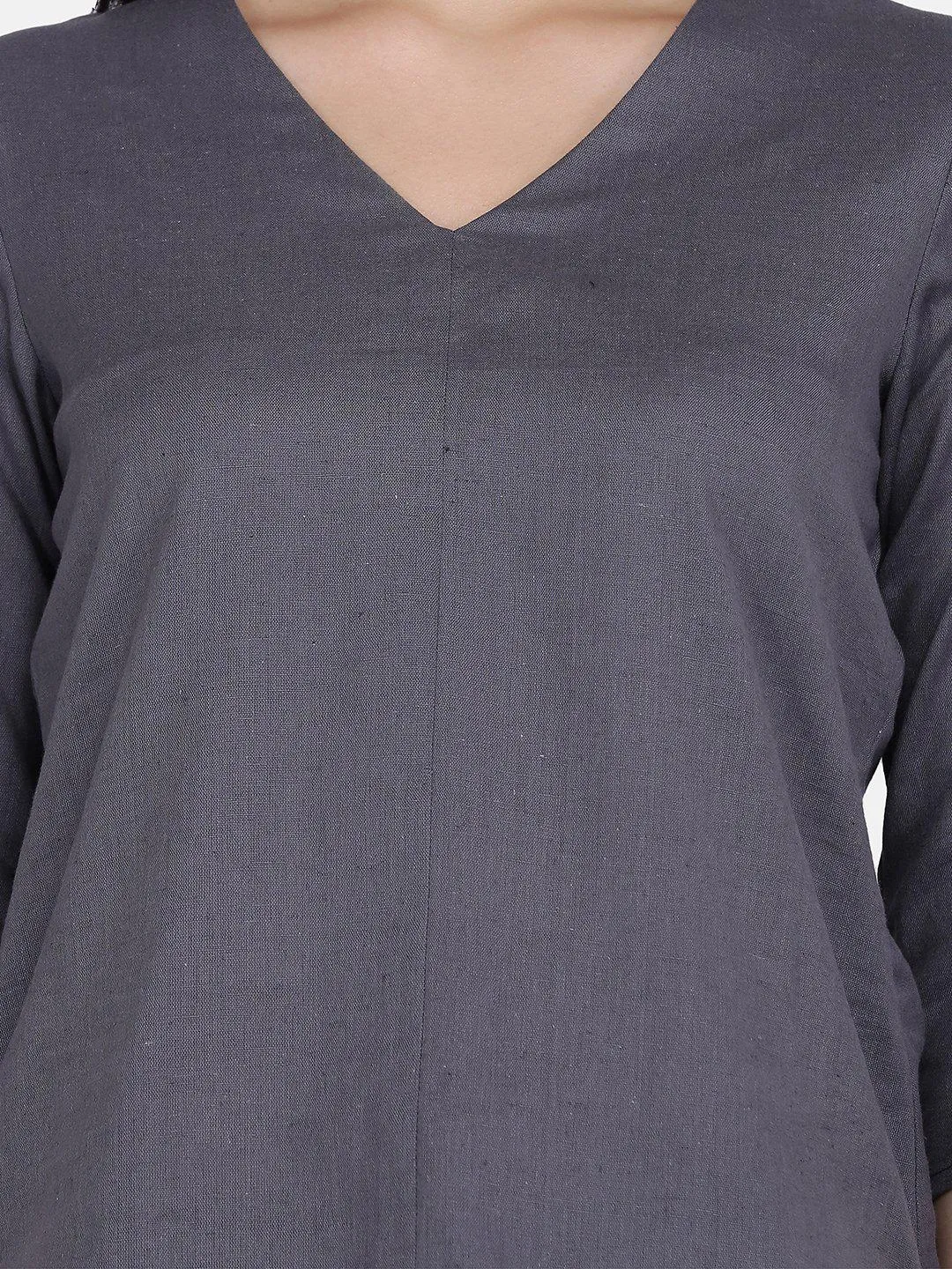 Women's Cotton Top Charcoal Grey